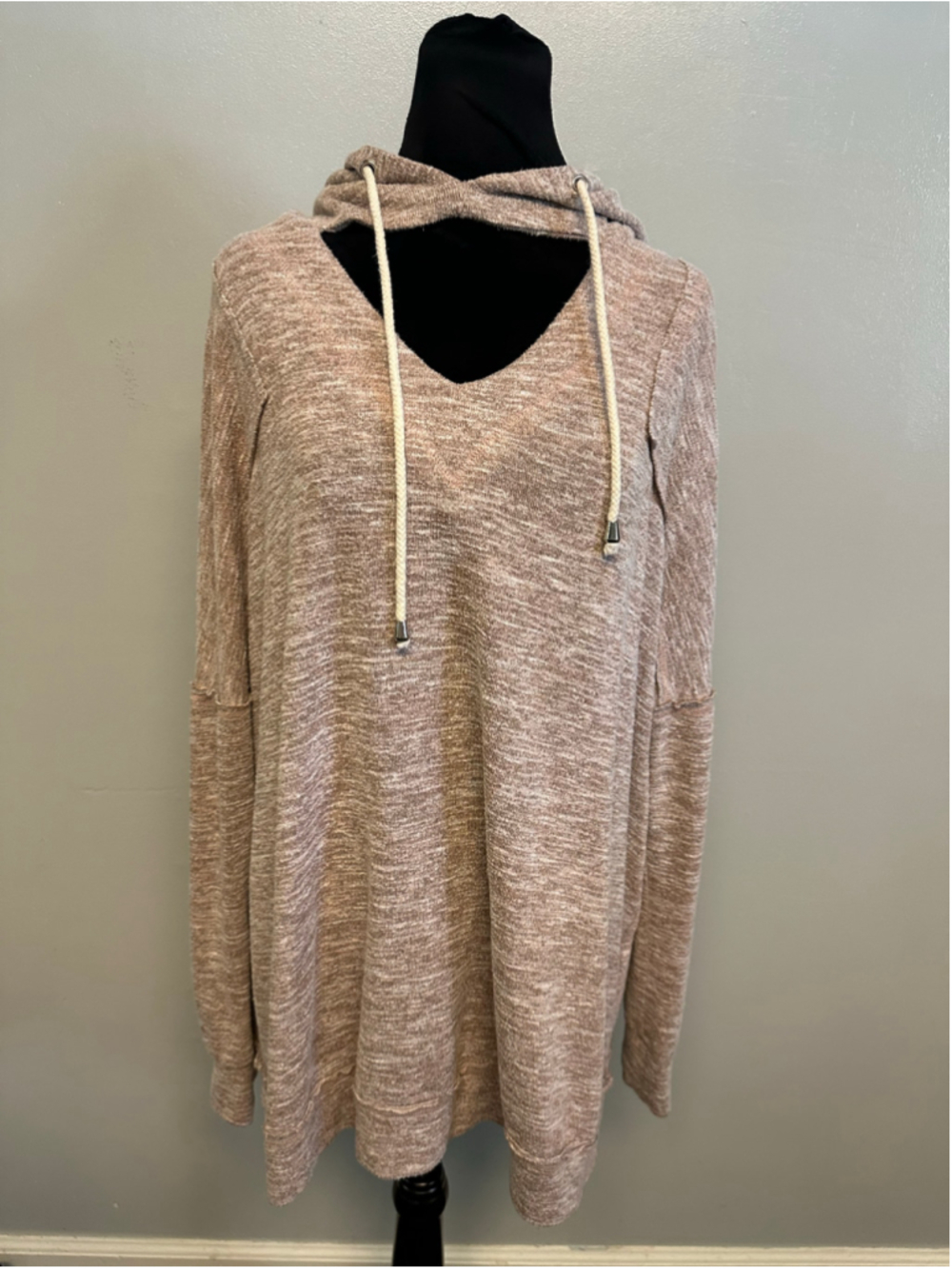 Easel Hoodie Sweatshirt Size Medium Beige White